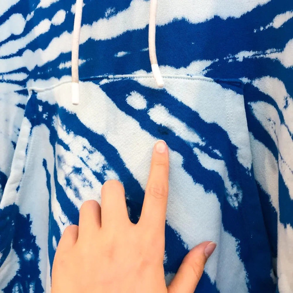 Cotton Citizen Brooklyn 100% Cotton Blue Tie Dye Oversized Hooded Sweatshirt XS - Picture 6 of 14